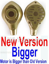 HuaJun Toys W609-7 W609-8 Parts-08-03 Upper and bottom motor cover-Golden(1 set),HuaJun Toys W609-7 W609-8 RC Hexadcopter Drone Spare Parts,HJ Toys W609-7 W609-8 Accessoriess Replacement